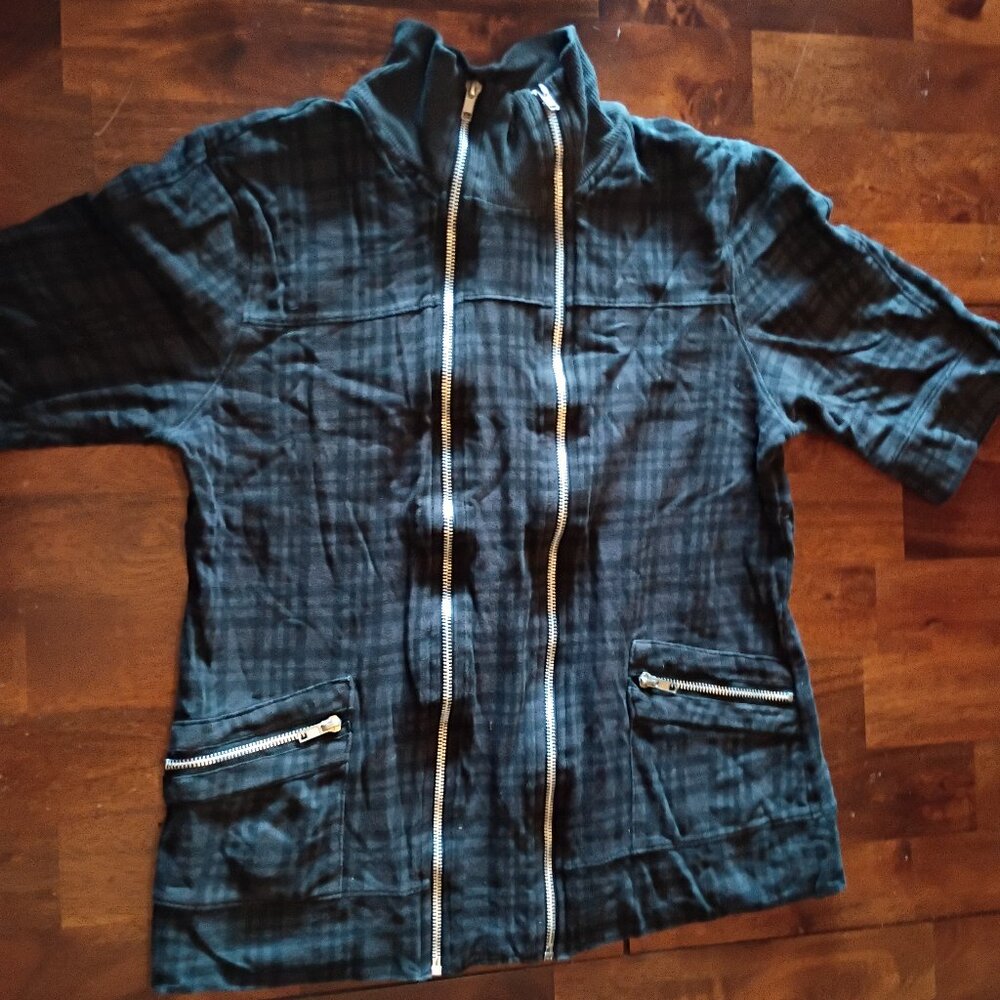 Morbid Threads High Collar Zip-up Top